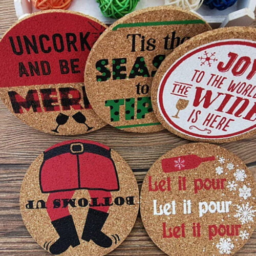 Cork Drink Coaster Set Heat Resistant Placemats for Dining Table Decoration Kitchen Accessories