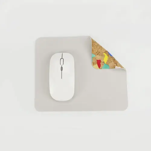 21X24cm Classic Gray Double-sided Cork & Leather Mouse Mat