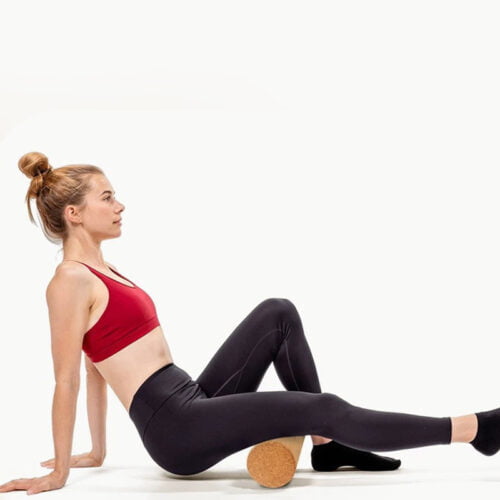 Natural Cork Yoga Pillar Column Muscle Massage Roller for Stretching Workout